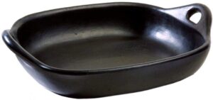 chamba black clay roasting pan - stylish square pan from colombia, clay pot for cooking, oven pan, clay cooking pots, roaster pan, elegant cookware & dinnerware, medium pans 10" x 9" x 2"