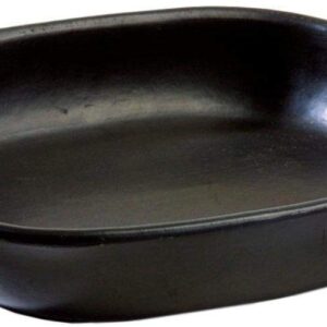 Chamba Black Clay Roasting Pan - Stylish Square Pan From Colombia, Clay Pot for Cooking, Oven Pan, Clay Cooking Pots, Roaster Pan, Elegant Cookware & Dinnerware, Medium Pans 10" x 9" x 2"