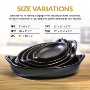 Chamba Black Clay Roasting Pan - Stylish Square Pan From Colombia, Clay Pot for Cooking, Oven Pan, Clay Cooking Pots, Roaster Pan, Elegant Cookware & Dinnerware, Medium Pans 10" x 9" x 2"