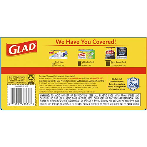 Glad OdorShield Trash Bag, White, 80 Count