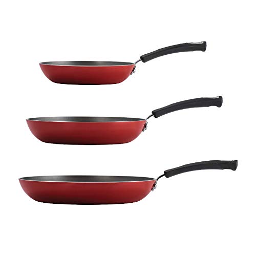 Tramontina 3 PK Nonstick Fry Pan - PE, PLT, PEW, NS - Cayenne Red - Tem