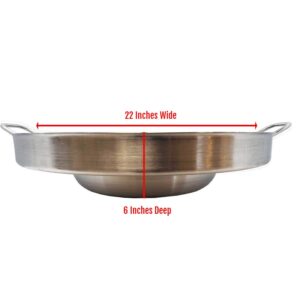 Heavy Duty Concave Comal Stainless Steel Acero Inoxidable Outdoors Cazo Griddle Fryer Chicharron Deep Frying Bowl Cookware Para Carnitas 22"