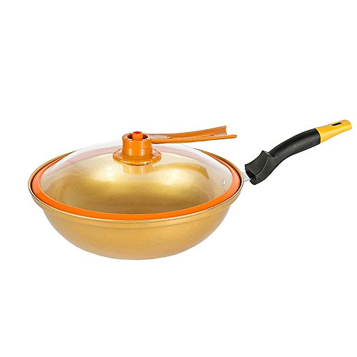 Tayama 32cm, Gold Non-Stick Ceramic Wok, Large (TWG-32)