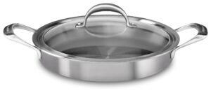 kitchenaid 5-ply copper core 3.5 quart braiser with lid - stainless steel, medium, stainless steel finish