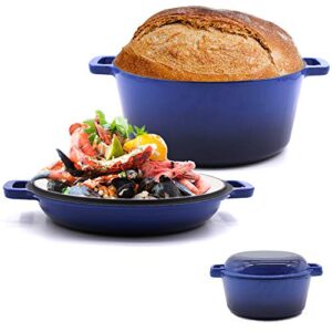enameled cast iron dutch oven for bread baking, 5.5 qt dutch oven pot with lid, induction compatible, marseille