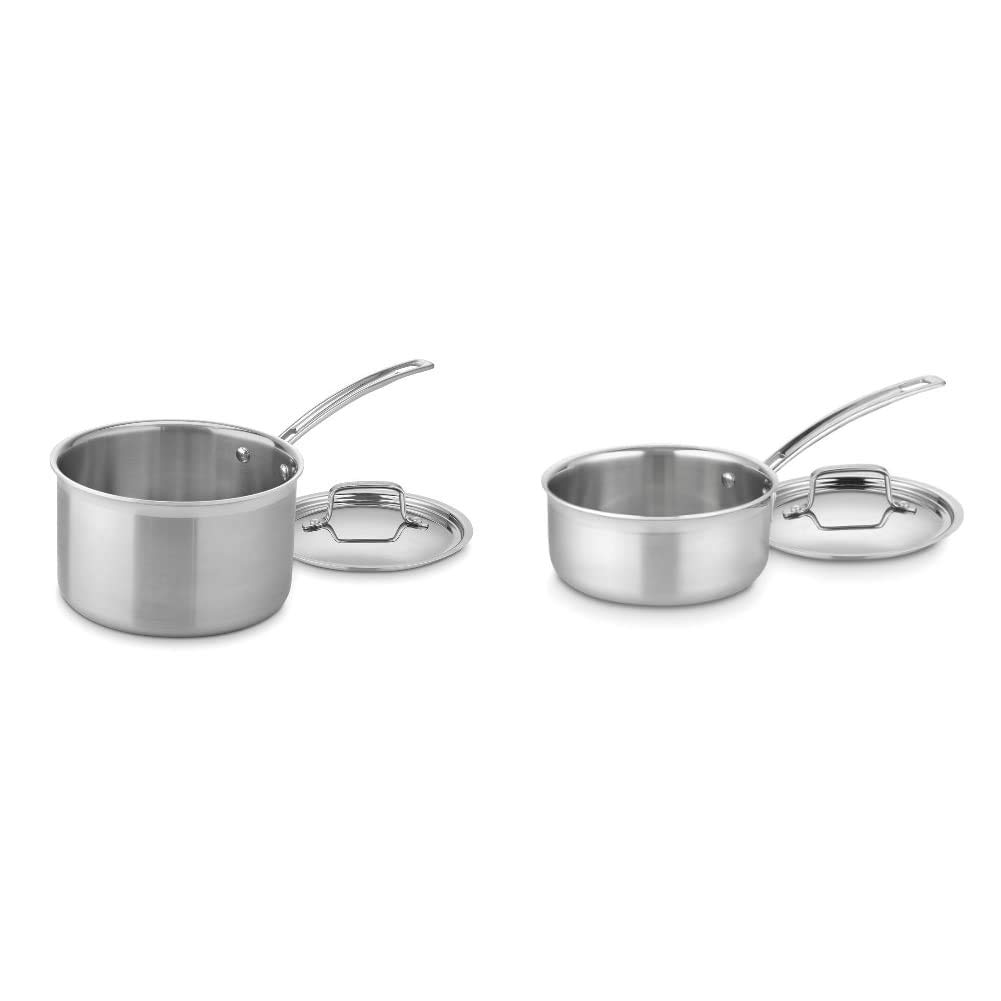 Cuisinart Stainless Steel Cookware 4-Quart Skillet, 1.5 Quart Saucepan and Cover Set