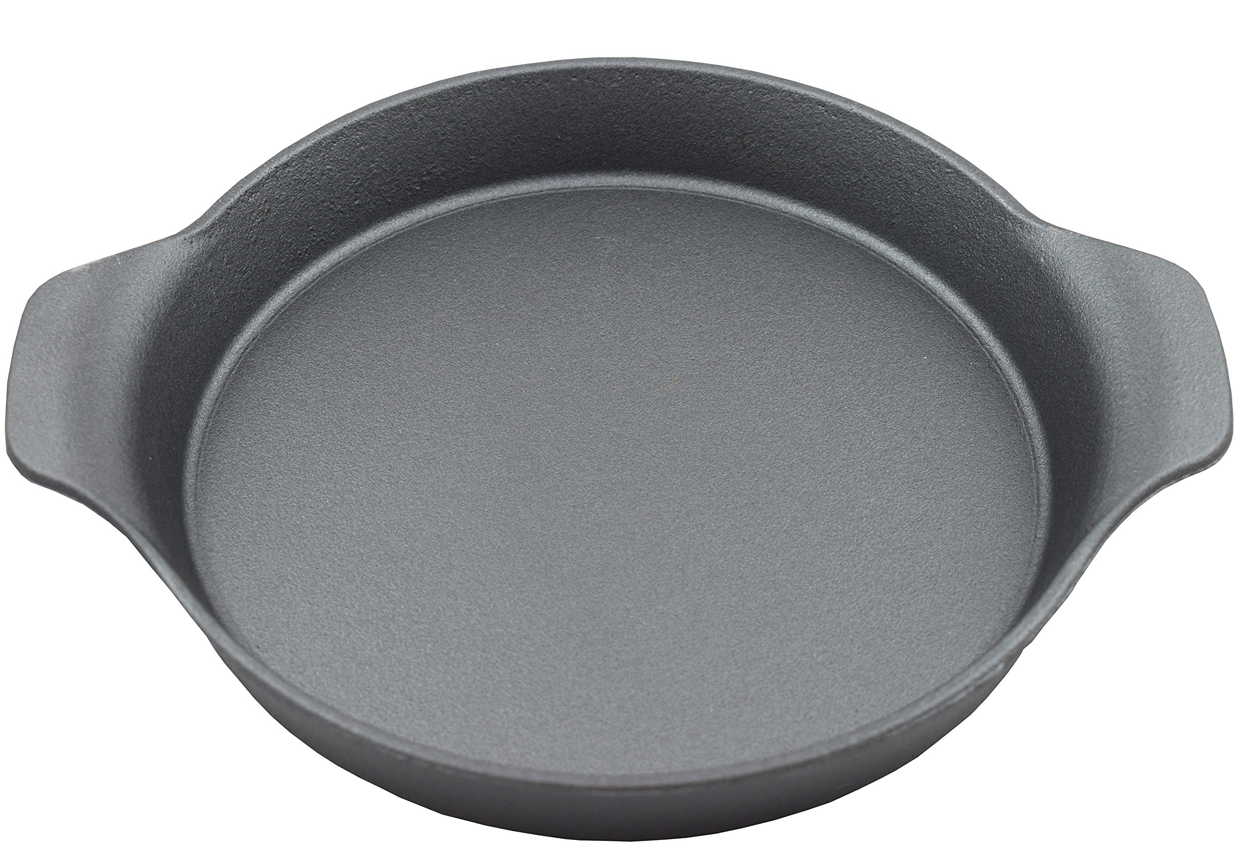 Sunrise Kitchen Supply Round Cast Iron w/Handles and Rubberwood Underliner Set (8")