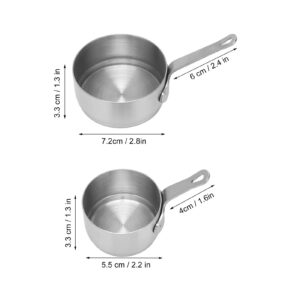 2pcs Stainless Steel Mini Sauce Pan, Cooking Sauce Cup with Handle Sauce Cooking Pot for Home Restaurant Grocery Store Banquet Outdoor Picnic