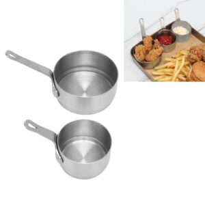 2pcs Stainless Steel Mini Sauce Pan, Cooking Sauce Cup with Handle Sauce Cooking Pot for Home Restaurant Grocery Store Banquet Outdoor Picnic