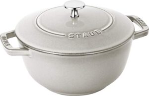 staub wa-nabe 40501-478 wanabe campagne, l, 7.9 inches (20 cm), double handed, cast enamel, pot, rice cooking, 3 cups, induction compatible, compatible