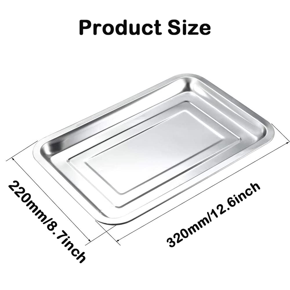 Utoolmart Grill Pan, 320mmx220mm Stainless Steel Baking Sheet Pan, Thickened Barbecue Grilling Plate for Small or Delicate Foods 1Pcs