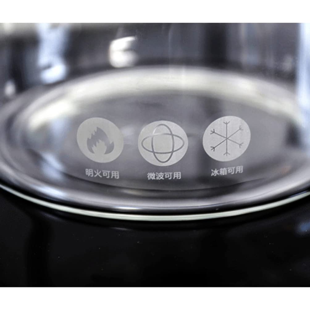 YARDWE Clear Glass Cooking Pot, Heat Resistant Stovetop Pot Borosilicate Glass Cooking Pot Glass Cooking Noodle Pot for Pasta Noodle, Soup, Milk (14X20. 5X16cm 1L)