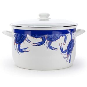 Golden Rabbit Enamelware - Blue Crab Pattern - 18qt Stock Pot