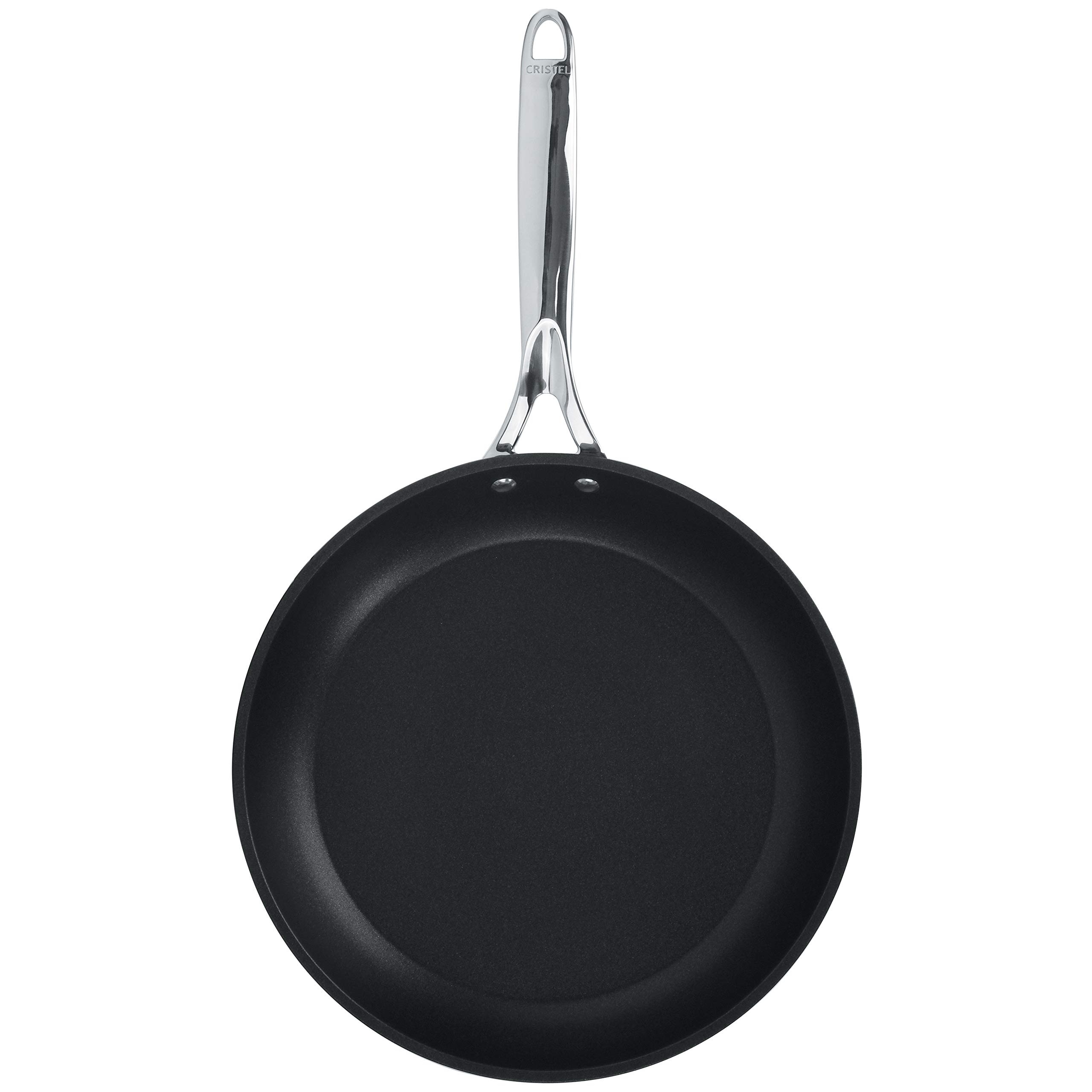 Cristel®, Exceliss+® Non-Stick coating Sauté-pan with anodized aluminum, Long Handle, 3-Ply construction, Brushed Finish, all hobs + induction, Castel'Pro® Ultralu® collection, 2Qt.