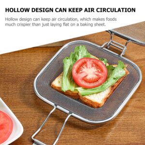 UPKOCH Barbeque Grill Accessories Sandwich Maker Roasting Baking Grill: Non- Stick Sandwich Panini Press Making Basket Bread Grill Tray Crisper Tool