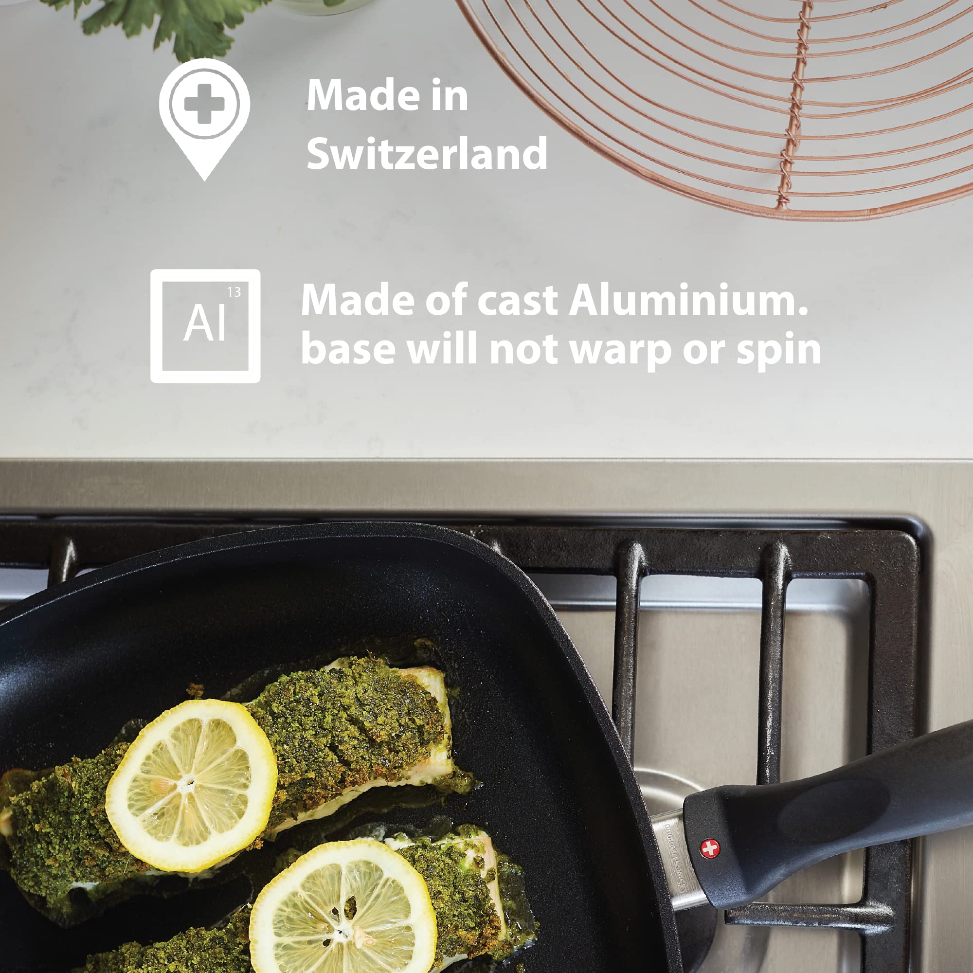 Swiss Diamond Roasting Pan with Lid - HD Nonstick Diamond Coated Aluminum Roaster Includes Lid Dishwasher & Oven Safe Roaster - Large Turkey, Ham, Chicken Roaster Pan - 8.3"x13" (5.3 Qt)- Grey