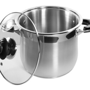 10 Qt Stock Pot 18/10 Stainless Steel Super Double Capsulated Bottom w/Glass Lid