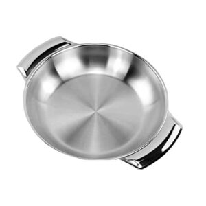 BESTonZON Fry Steel Bowls of 4 Paella Pan 16cm Stainless Steel Paella Pan Paella Dish Pan Seafood Pan Flat Bottom Stainless