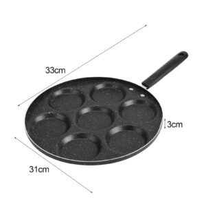 Egg Frying Pan - 7 Hole Non Stick Omelette Pan,Easy Clean Multi Egg Cooking Pan Aluminum Egg Pan Skillet for Breakfast Sandwiches Meat Pan,Compatible with Gas Stove & Electric Ceramic Stove,11.8''