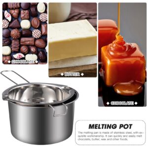 FOMIYES Cheese Fondue Double Boiler Pot, Chocolate Butter Candy Melting Pot, Chocolate Melting Pot Set for Kitchen 1 Set (Style 1) Stainless Steel