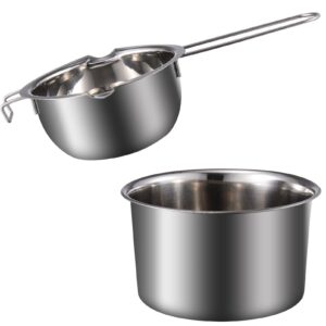 FOMIYES Cheese Fondue Double Boiler Pot, Chocolate Butter Candy Melting Pot, Chocolate Melting Pot Set for Kitchen 1 Set (Style 1) Stainless Steel