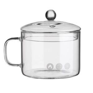 doitool glass saucepan with cover glass clear pasta instant noodle pot pan stew cooker baby foods milk sauce hot pot with lid cookware