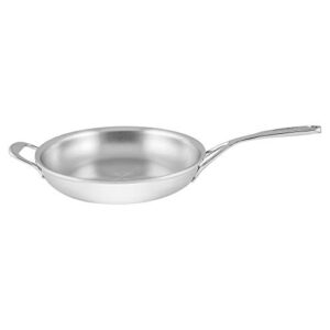 demeyere atlantis 7-ply stainless steel fry pan with helper handle, 11"