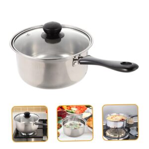 Yardwe Single Handle Small Milk Pot Stainless Steel Milk Pot Saucepan Pot Butter Melting Pot Small Sauce Pan Sauce Pan Stainless Steel Induction Cooker Complementary Food Abs Baby