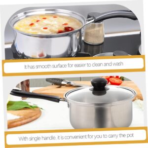 Yardwe Single Handle Small Milk Pot Stainless Steel Milk Pot Saucepan Pot Butter Melting Pot Small Sauce Pan Sauce Pan Stainless Steel Induction Cooker Complementary Food Abs Baby