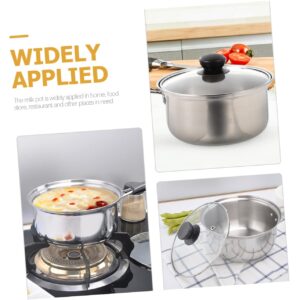 Yardwe Single Handle Small Milk Pot Stainless Steel Milk Pot Saucepan Pot Butter Melting Pot Small Sauce Pan Sauce Pan Stainless Steel Induction Cooker Complementary Food Abs Baby