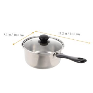 Yardwe Single Handle Small Milk Pot Stainless Steel Milk Pot Saucepan Pot Butter Melting Pot Small Sauce Pan Sauce Pan Stainless Steel Induction Cooker Complementary Food Abs Baby