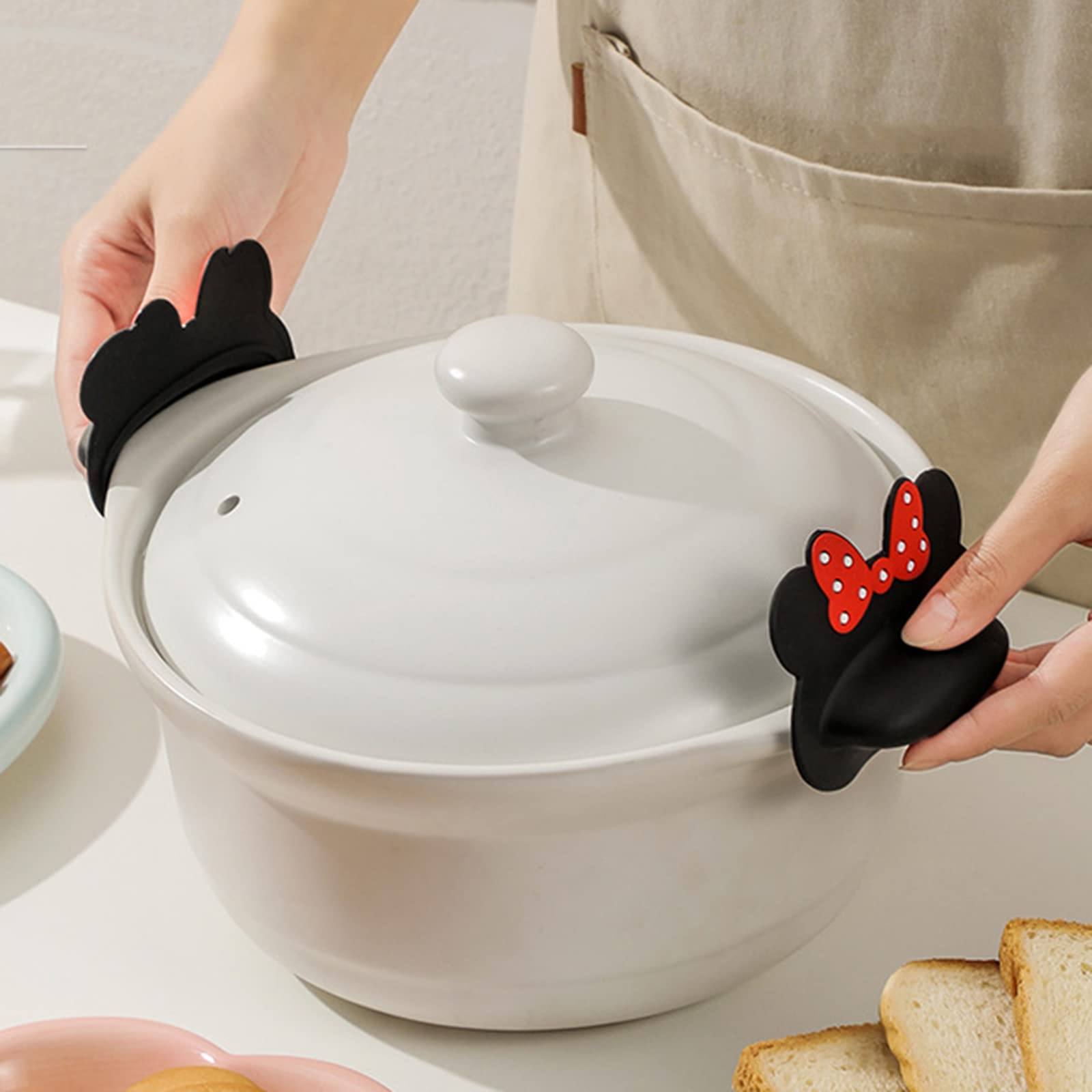 KYDco 2pcs Silicone Gloves, Two Finger Grip, Mini Gloves, Saucepan Holder, Microwave Frying Pan, Anti Scalding Gloves,A