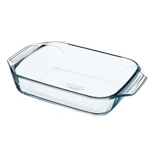 シナジートレーディング synergy trading pyrex heat resistant glass container, rectangular roaster, gratin dish, quiche, oven, microwave safe, 0.4 gal (1.4 l), square