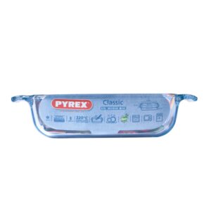 シナジートレーディング Synergy Trading Pyrex Heat Resistant Glass Container, Rectangular Roaster, Gratin Dish, Quiche, Oven, Microwave Safe, 0.4 gal (1.4 L), Square