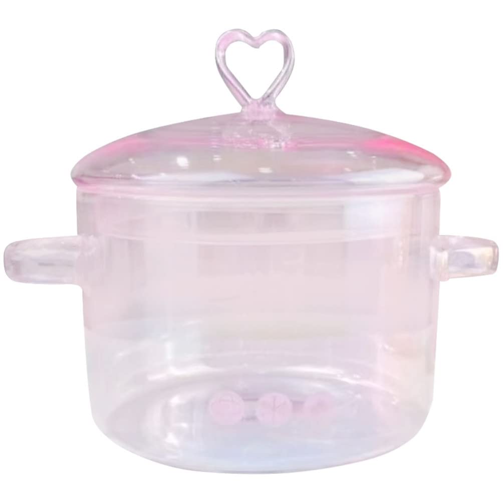 Cabilock Pan with Lid Nonstick Small Pot Korean Foods Baking Dish with Lid Large Pan with Lid Fruit Bowl Butter Melting Pot Butter Warmer Old Fashioned Pink Baby Jumpsuit Glass