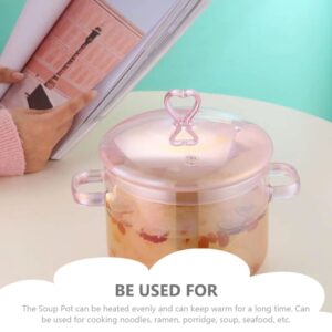 Cabilock Pan with Lid Nonstick Small Pot Korean Foods Baking Dish with Lid Large Pan with Lid Fruit Bowl Butter Melting Pot Butter Warmer Old Fashioned Pink Baby Jumpsuit Glass