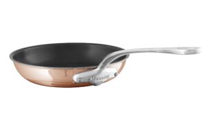 mauviel m’6s 6-ply polished copper nonstick frying pan with cast stainless steel handle, 11.8-in, made in france