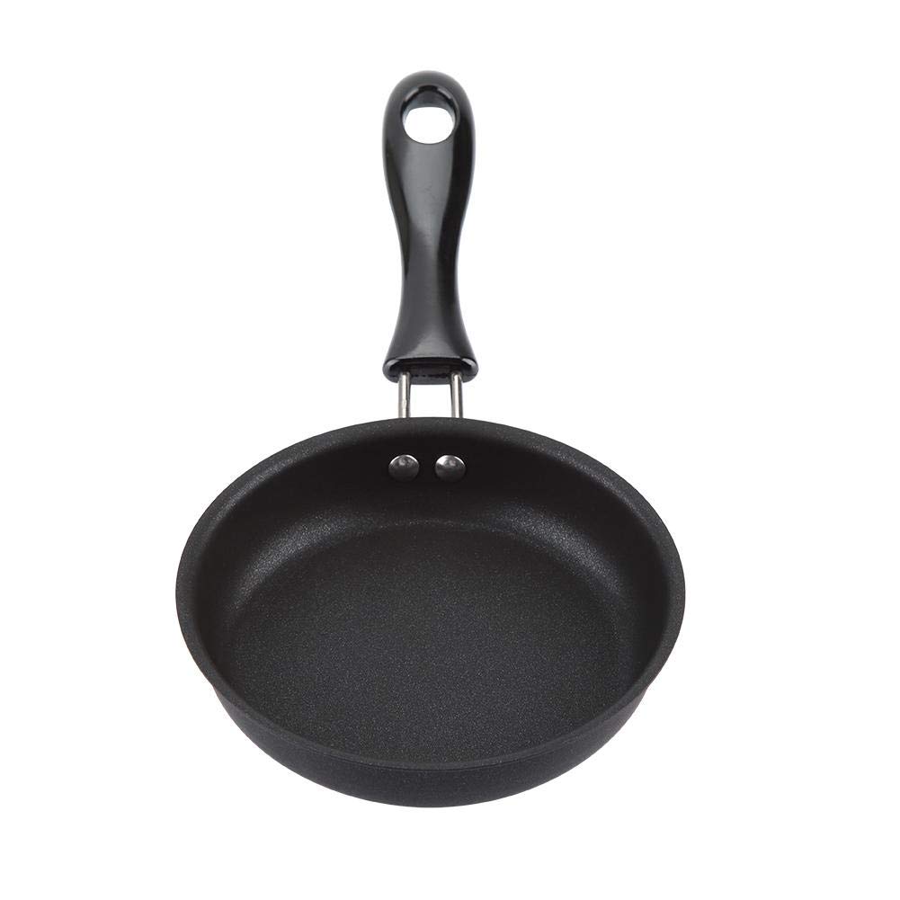 Single Egg Pan, 4.72 Inch Pure-iron One Egg Frying Pan with Dupont Coating Nonstick Single Egg Frying Pan for Scrambled Eggs Omelets & Pancakes Making