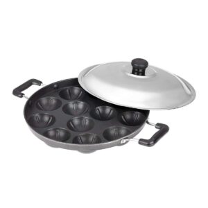 Big Christmas Gift Appam Patra Paniyaram Non Stick Pan, Nonstick Appam Pan, Appa Chetty Paniyaram Pan Patra, Non Stick Pan With Stainless Steel Lid