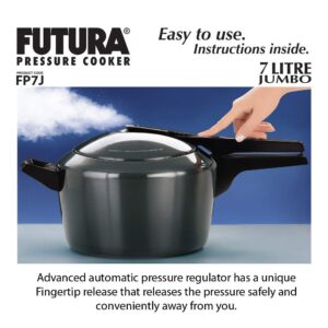 Hawkins Futura Hard Anodized Pressure Cooker, 7 Liter, Black