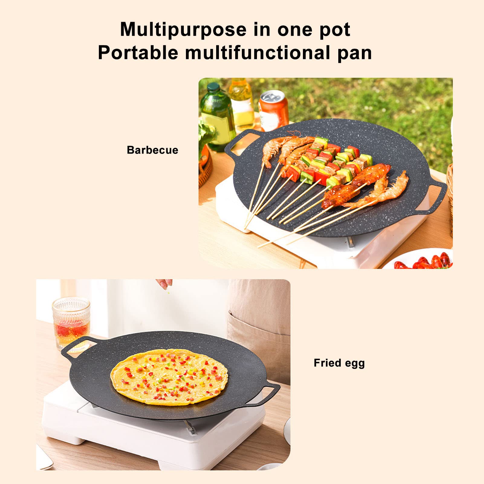 Korean Bbq Grill,Korean Bbq Grill Pan,Grill Pan,Korean BBQ Plate Barbecue Grill Non Stick Circular Frying Pan for Home Outdoor Stove (30cm gas model)