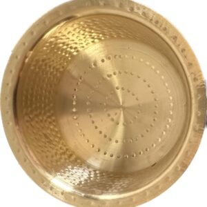 MUKE® Brass Hammered Patila, Brass Tope, Brass Cookware, Patila, Round Heavy Bottom Tapeli, Bhagona (1.5 Liter)