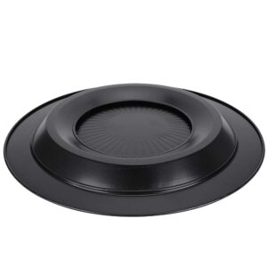 Korean Traditional BBQ Grill Pan, Black Nonstick Grill Pan, Smokeless Round Grill Pan Household Barbecue Pan Indoor Iron Barbecue Pan BBQ Roasting Tray Kitchen Utensils