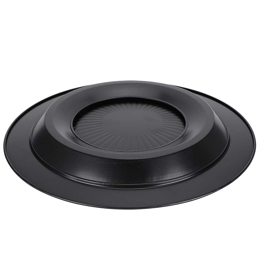 Korean Traditional BBQ Grill Pan, Black Nonstick Grill Pan, Smokeless Round Grill Pan Household Barbecue Pan Indoor Iron Barbecue Pan BBQ Roasting Tray Kitchen Utensils