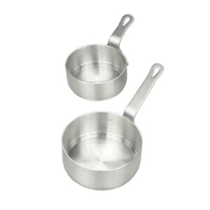 2pcs mini sauce pan, stainless steel milk pot, cooking sauce cup with handle