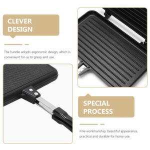 Hemoton Sandwich Baking Pan Aluminum Non Stick Omelette Pan Double Sided Frying Pan Sandwich Maker Pan Snack Griddle Pan for Breakfast Kitchen