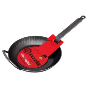 turk iron frying pan (for roasting) (11.0 inches (28 cm) deep with support grip, black