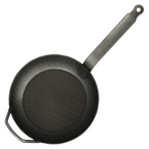 turk Iron Frying Pan (for Roasting) (11.0 inches (28 cm) Deep with Support Grip, Black