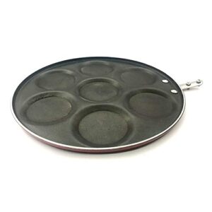 Pancake Maker Nonstick Mini Uttapam Maker Mini Pancake and Blini Pan Mini Uttapam tawa Silver Dollar Pan Nonstick Pan Cake Griddle crepe Tawa 7 Cavity (275mm)