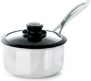 black cube quick release cookware, saucepan with lid, 8-inch/2.5 quart